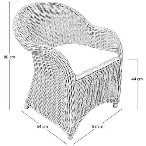 Poltrona Roma In Rattan Naturale Intrecciato Bianco Cuscino In Omaggio Esterno - Foto 5
