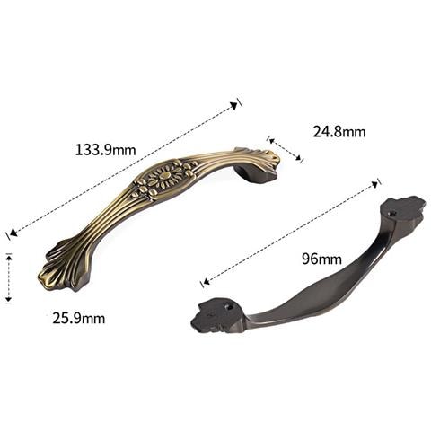 2 Maniglie Anticate In Lega Di Zinco Bronzo Per Ante Di Armadi - Ferramenta Per Mobili Stile Vintage - Foto 2
