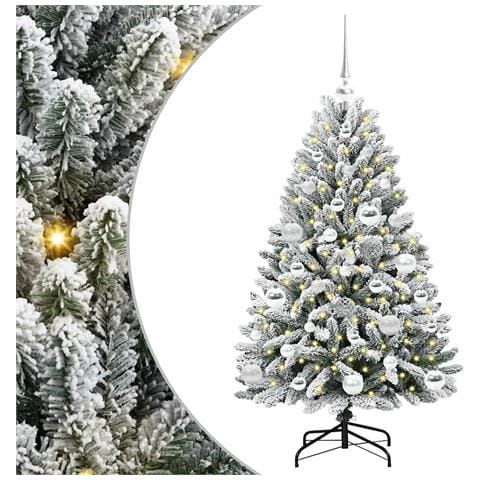 Albero di Natale artificiale con 150 LED Verde e Bianco 120 cm - Foto 1
