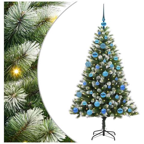 Albero di Natale artificiale a cerniera con neve fioccata - Foto 1