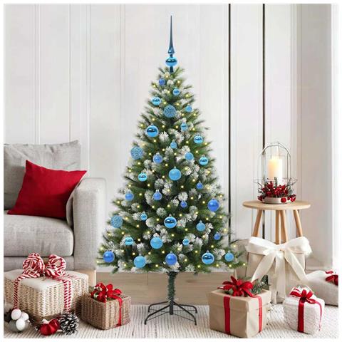 Albero di Natale artificiale a cerniera con neve fioccata - Foto 2