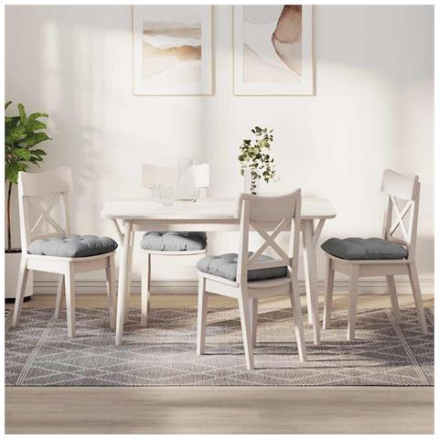 Cuscini per Seduta 4 pcs Grigio Nuvola 45 x 45 x 12 cm Tessuto - Foto 2