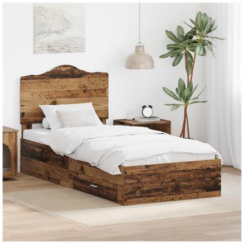 Struttura del letto Legno vecchio 90 x 190 cm Legno multistrato - Foto 2