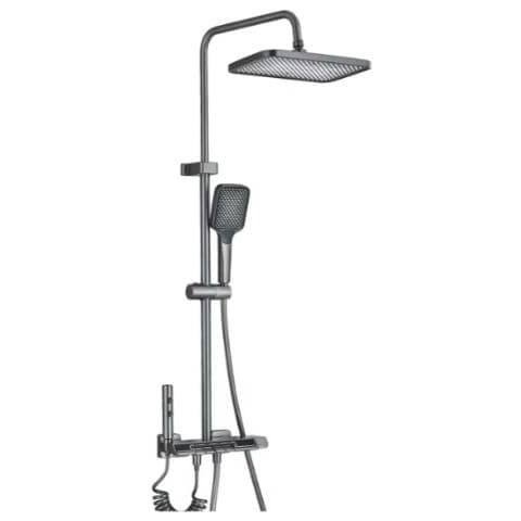 Colonna doccia, Blackswan, tipo M280, modello grigio antracite, 4 vie, display LCD e illuminazione LED, doccia a pressione e bocca nascosta, misura 108 cm - Foto 1