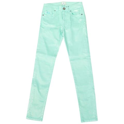 Pantaloni Lucidi Elasticizzati Con Basso Con Taglio Skinny Jwt010 Donna - Foto 1