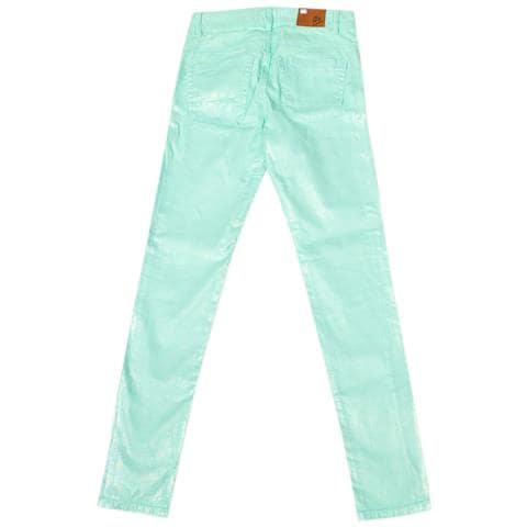 Pantaloni Lucidi Elasticizzati Con Basso Con Taglio Skinny Jwt010 Donna - Foto 3