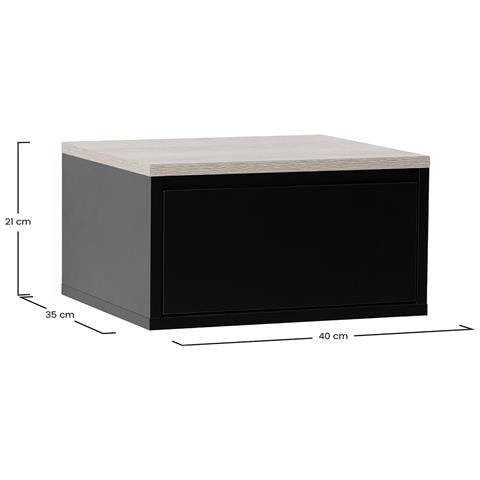 Comodino Sospeso Desi 1 Cassetti Colore Nero /rovere - Foto 7