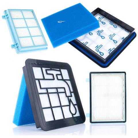 Set Filtri Di Ricambio Per Aspirapolvere Compatibile Con Philips Powerpro Fc9331/09, Fc9333/09 - Hepa Lavabile, Più Lunga Durata, Alta Efficienza - Foto 1