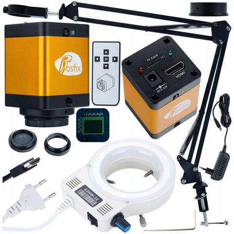 Set Braccio Regolabile Per Microscopio Digitale Odm-180x 50mm Con Illuminatore 32xled E Camera Pegasus Pro Kmpp-hdmi-tf 12mp - Alta Precisione E Qualità - Foto 1