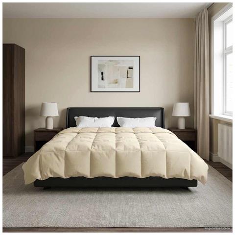 Duvet Invernale Trapuntato Crema 220 x 240 cm Microfibra - Foto 2