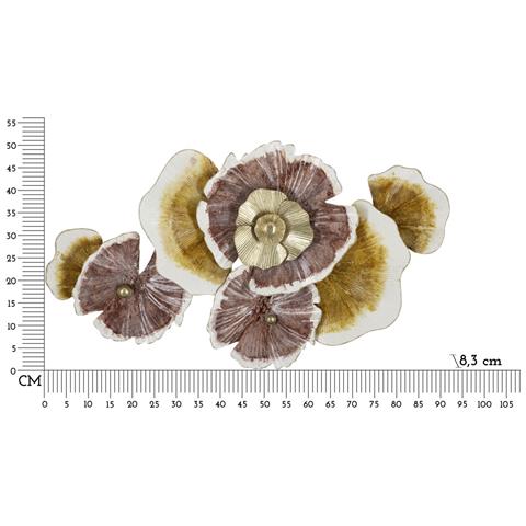 Decorazione In Metallo 3d Fiori 16-multicolore-metallo-92,1x8,3x51,4 Cm - Foto 6