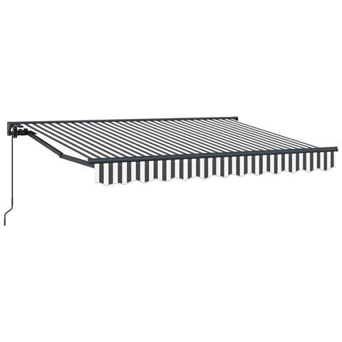 Tenda retrattile manuale Antracite e Bianco 3,5 x 2 m - Foto 1
