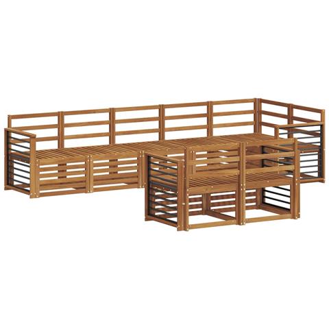 Set divani 8 pcs Naturale Legno di Acacia Massello - Foto 1