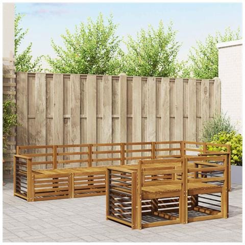 Set divani 8 pcs Naturale Legno di Acacia Massello - Foto 2
