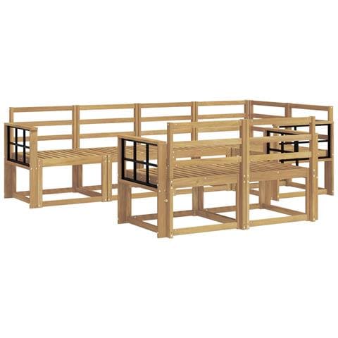 Set di divani da esterno 7 pcs Bianco Legno di Acacia Massello - Foto 1