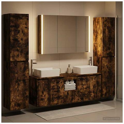 Set di mobili per il bagno 6 pcs Rovere Fumo - Foto 2