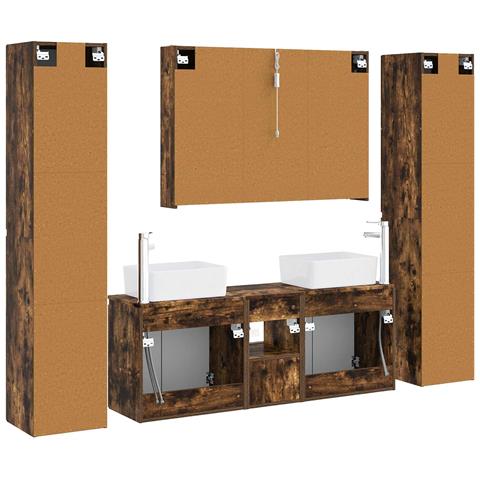 Set di mobili per il bagno 6 pcs Rovere Fumo - Foto 9