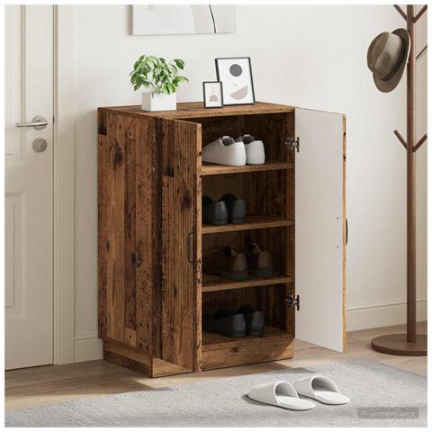 Mobile per scarpe HOORN 59,5 x 39,5 x 87 cm Legno antico - Foto 2