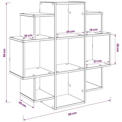 Scaffale da parete Legno antico 90 x 25 x 90 cm - Foto 8