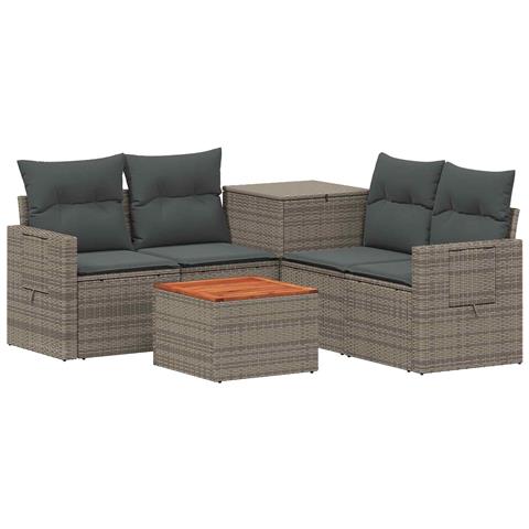 Set di divani 6 pz Grigio e Grigio Scuro - Foto 1