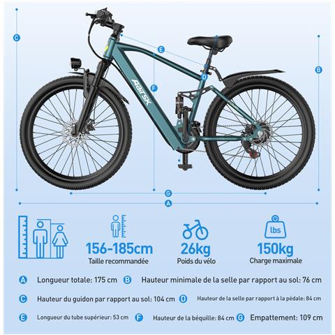 Bicicletta Elettrica da 26 Pollici, Motore da 250W, Batteria 36V 13Ah e Cambio a 21 Marce Nero - Foto 8