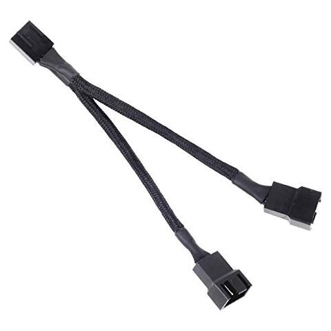 SST-CPF01 SilverStone SST-CPF01 - 10cm PWM Fan Splitter Cable for 2 Fans, Black Sleeved Braded - Foto 1