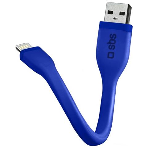 Cavo dati e ricarica USB / Lightning MFI lunghezza 12 cm - Blu - Foto 1