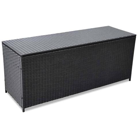Baule da Giardino Nero 150x50x60 cm in Polyrattan - Foto 1