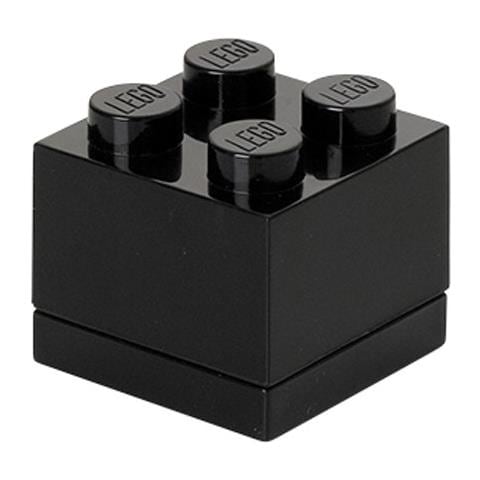 Mini Contenitore Lego a 4 Bottoncini Con Inserto portavivande Nero 4.6 x 4.5 Cm - Foto 1
