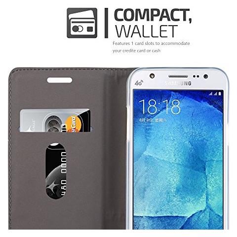 Custodia Compatibile Con Samsung Galaxy J5 2015 In Blu Scuro Nero - Coperchio Protettiva Con Chiusura Magnetica, Funzione Stand E Tasca Per Le Carte - Foto 2