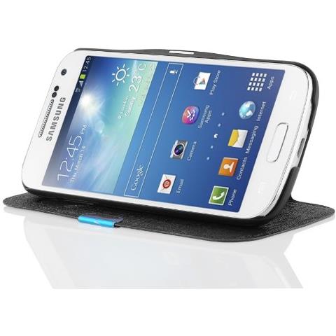 Custodia Compatibile Con Samsung Galaxy S4 Mini In Nero Ossido - Coperchio Protettivo Con Chiusura Magnetica, Funzione Stand E Una Finestra Di Visualizzazione - Foto 2