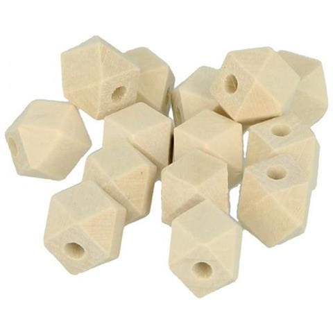 14 Perline Di Legno Poligonale 14 X 12 Mm - Foto 3
