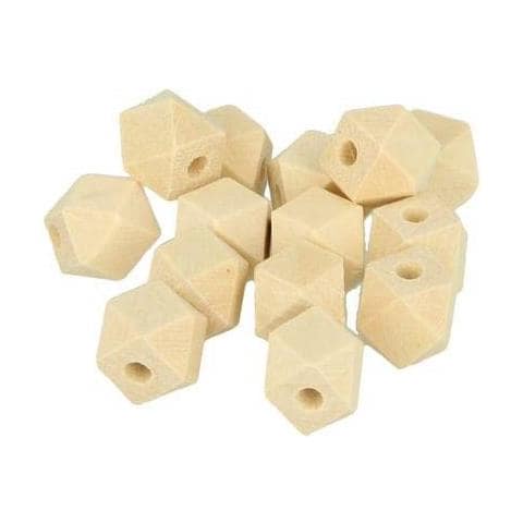 14 Perline Di Legno Poligonale 14 X 12 Mm - Foto 1
