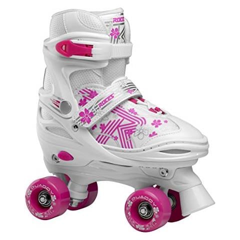 Quaddy 3.0 Girl, Roller Skates Bambina, Bianco-rosa, 38/41 - Foto 1