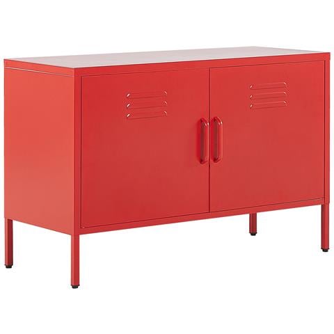 Credenza In Acciaio Cromato Rosso Uria - Foto 14