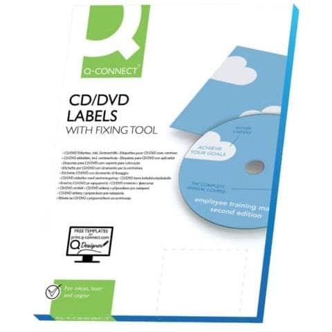 Etichette Universali Per Cd / dvd Ø 116 Mm Bianco 2. Et / foglio Conf. 25 Fogli - Kf01579 - Foto 1