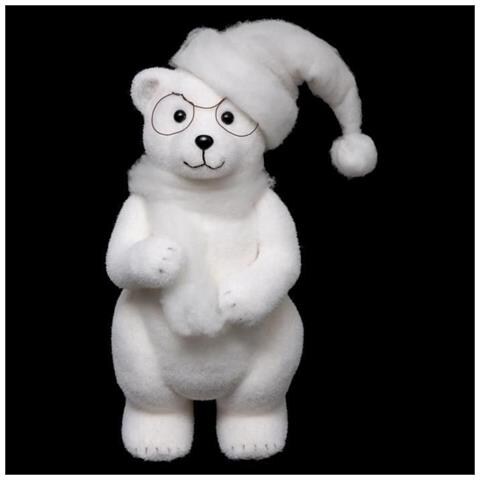 Luci Feeriche E Natale Orso Polare Con Piedistallo In Polistirolo - Altezza 38 Cm - Foto 1