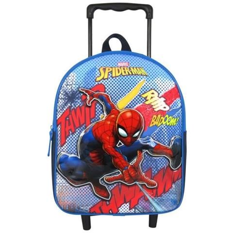 Zaino Spiderman Con Ruote - 1 Scomparto - 31 Cm - Blu - Foto 1