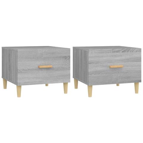 Tavolini Salotto 2pz Grigio Sonoma 50x50x40cm Legno Multistrato - Foto 1