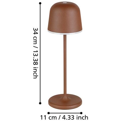 Lampada Da Scrivania Contemporanea Da Esterno Mannera Led Alluminio Marrone - Foto 3