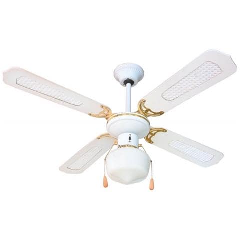 Ventilatore da Soffitto ZFS9107B 4 Pale Potenza 60W Colore Oro / Bianco - Foto 1
