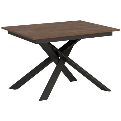 Tavolo Allungabile 90x120/180 Cm Ganty - Bordo In Tinta Telaio Antracite - Noce - Foto 5