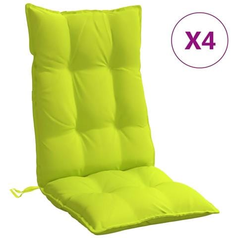 Cuscini Sedia Schienale Alto 4 Pz Verde Chiaro Tessuto Oxford - Foto 2