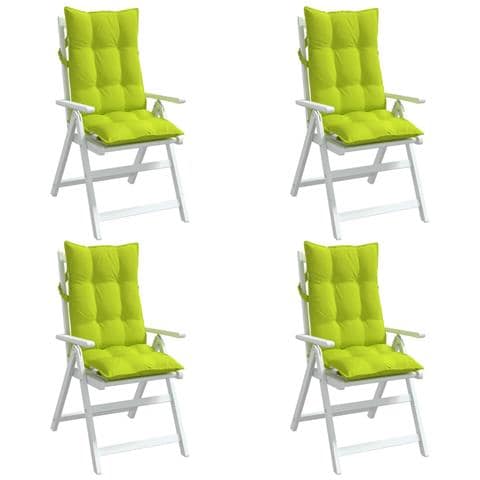 Cuscini Sedia Schienale Alto 4 Pz Verde Chiaro Tessuto Oxford - Foto 3