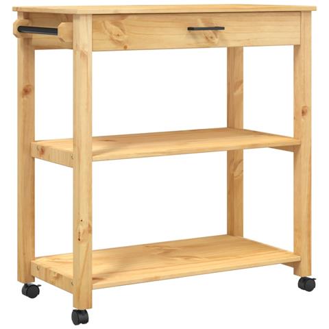 Carrello Da Cucina Monza 84x40x90 Cm In Legno Massello Di Pino - Foto 2