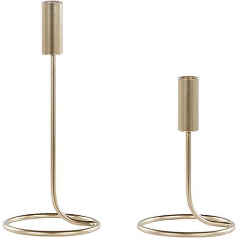 Set Di 2 Portacandele Bunyu Metallo 19/28 Cm Oro - Foto 2