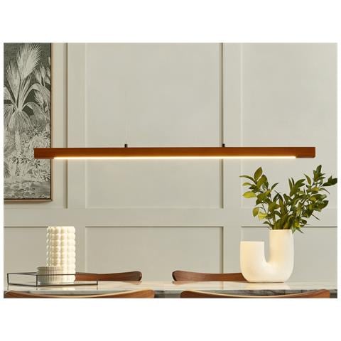 Lampadario A Led Stewarts Con Dimmer Legno Di Quercia Marrone Scuro - Foto 1