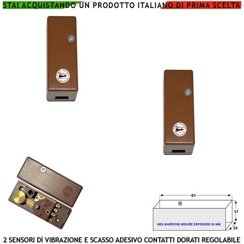 Rilevatore Di Scasso Sensore Di Vibrazioni Continue Due Pezzi Per Antifurto Via Filo Di Inferriate Infissi Porte Marte - Foto 1