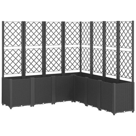 Fioriera Da Giardino Con Traliccio Nera 160x160x140 Cm In Pp - Foto 1