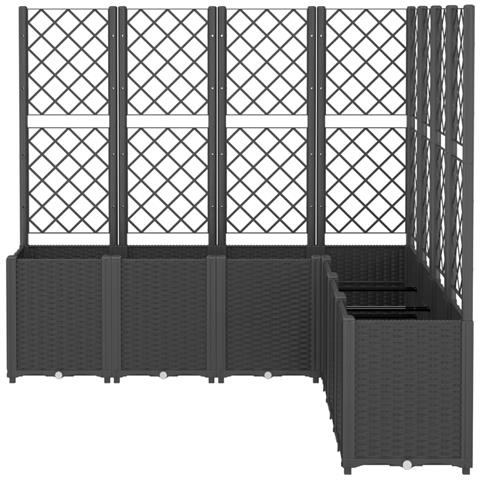 Fioriera Da Giardino Con Traliccio Nera 160x160x140 Cm In Pp - Foto 2